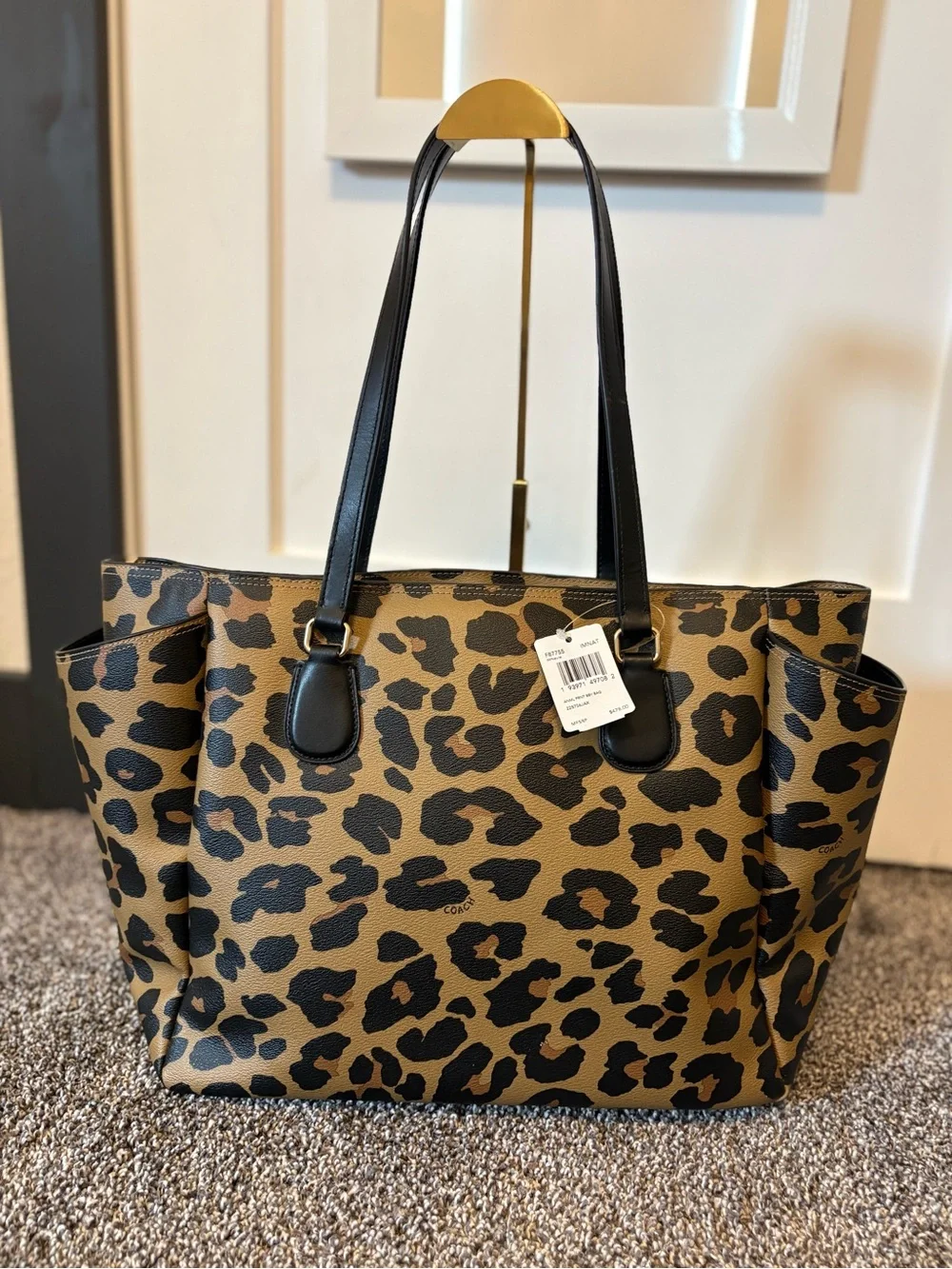 COACH BABY BAG WITH LEOPARD PRINT NWT